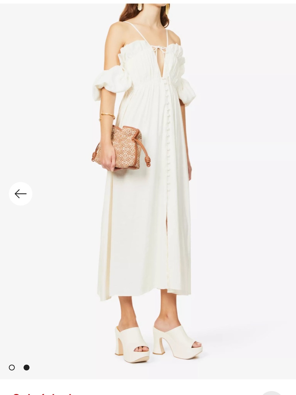 cult gaia Cream Ruffle Strap Maxi Dress SOLD OUT